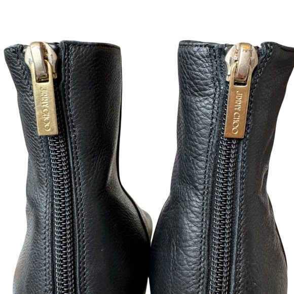 Jimmy Cho Black Calfskin Booties, Size 37 - Picture 6 of 11